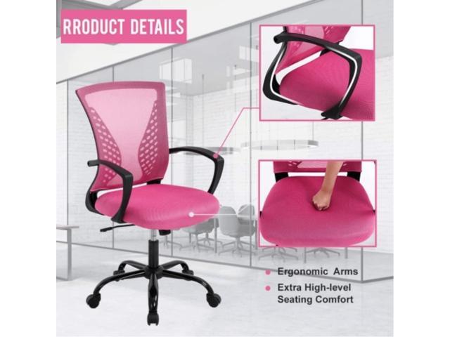 Lucky Shop Home Office Chair Mesh Desk Chair, Ergonomic Computer with Lumbar Support& Armrest, Adjustable Executive Task Modern Mid Back Rolling...