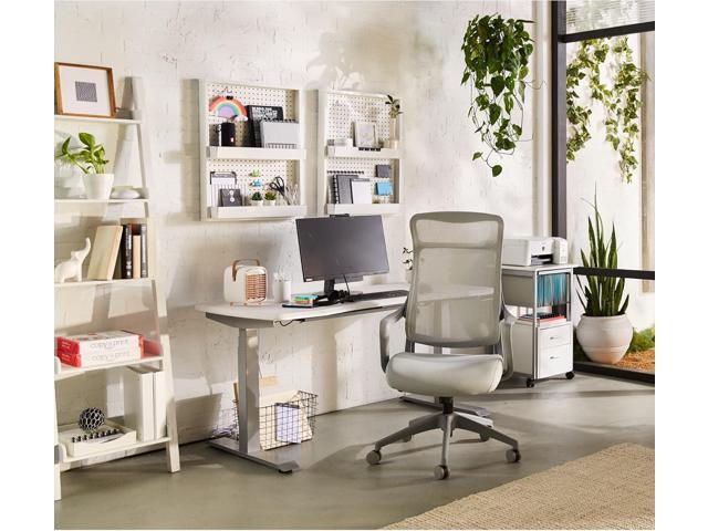Realspace Lenzer Mesh High-Back Task Office Chair, Gray, BIFMA Compliant