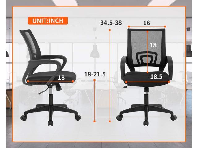 Home Office Chair Ergonomic Desk Chair Mid-Back Mesh Computer Chair Lumbar Support Comfortable Executive Adjustable Rolling Swivel Task Chair with...