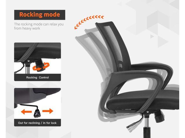 Home Office Chair Ergonomic Desk Chair Mid-Back Mesh Computer Chair Lumbar Support Comfortable Executive Adjustable Rolling Swivel Task Chair with...