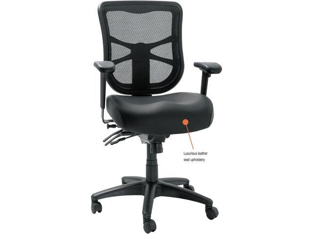 Alera ALEEL4215 Elusion Series Supports Up to 275 lbs. 17.7 in. to 21.4 in. Seat Height Mesh Mid-Back Multifunction Chair - Black
