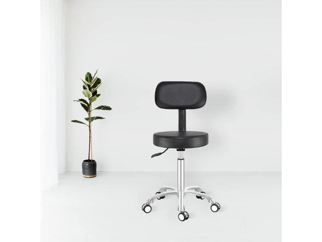 Antlu Rolling Stool Drafting Chair for Garage Shop Workbench Kitchen Medical Salon,Swivel Adjustable Stool with Wheels and Back Support (Black,...