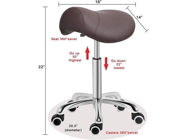 Kaleurrier Saddle Stool Rolling Swivel Height Adjustable with Wheels,Heavy Duty Stool,Ergonomic Stool Chair for...