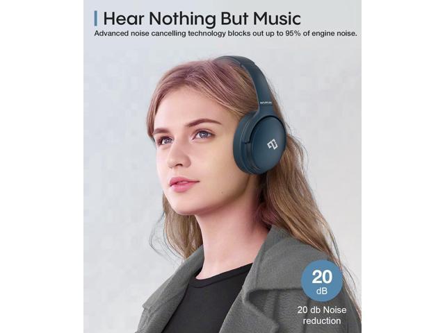 INFURTURE Active Noise Cancelling Headphones, H1 Wireless Over Ear Bluetooth Headphones, Deep Bass Headset, Low Latency, Memory Foam Ear Cups,90H...