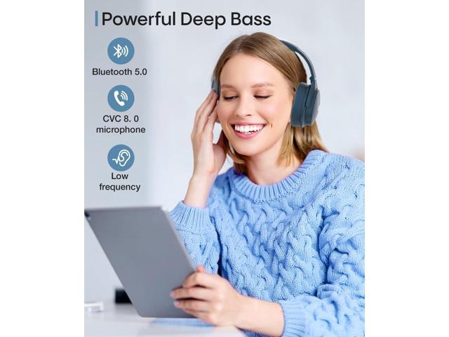 INFURTURE Active Noise Cancelling Headphones, H1 Wireless Over Ear Bluetooth Headphones, Deep Bass Headset, Low Latency, Memory Foam Ear Cups,90H...