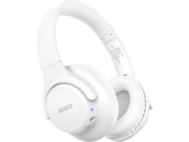KVIDIO [Updated] Bluetooth Headphones Over Ear, 65 Hours Playtime Wireless Headphones with Microphone,Foldable Lightweight Headset with Deep.