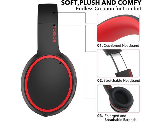 RORSOU B10 Bluetooth Headphones Over Ear, Lightweight Folding Stereo Bass Wireless Headset with Mic, 50H Playtime, Volume Control, Bluetooth 5.3...