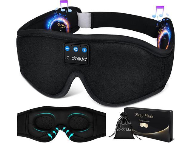 LC-dolida Sleep Mask with Bluetooth Headphones Bluetooth Sleep Mask Sleep Headphones,3D Eye Mask for Sleeping Mask Music Sleeping Headphones for...