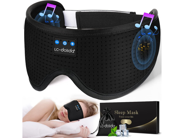 Sleep Headphones Sleep Mask with Bluetooth Headphones, LC-dolida Eye Mask for Sleeping Eye Pillow Sleeping Headphones for Side Sleepers Thin...
