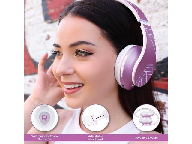 PowerLocus Bluetooth Headphones Over Ear, Wireless Headphones with Microphone, Foldable Headphone, Soft Memory Foam Earmuffs & Lightweight, Micro...