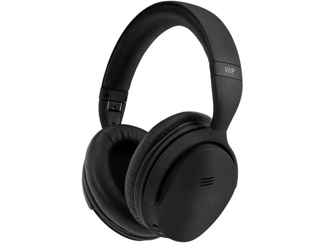 Monoprice BT-300ANC Wireless Over Ear Headphones - Black with (ANC) Active Noise Cancelling, Bluetooth, Extended Playtime