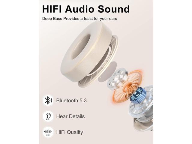 Wireless Bluetooth Headphones Over Ear, 40 Hours Playtime Wireless Headphones with Microphone,Foldable Light Weight Headset with HiFi Stereo Sound...