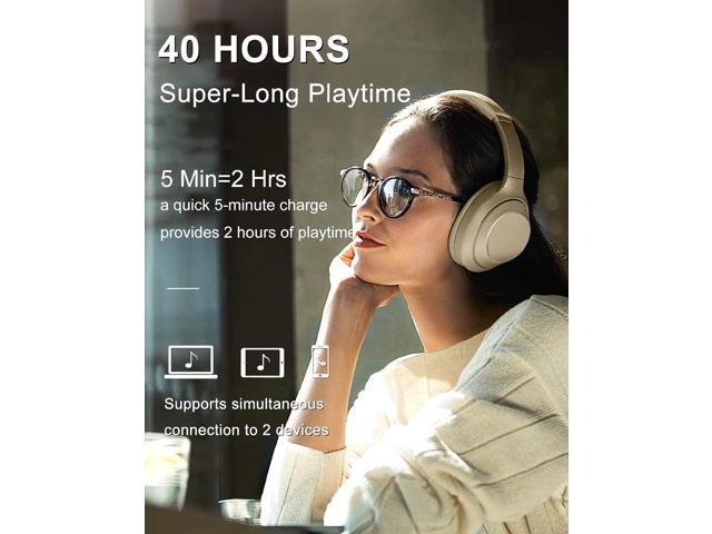 Wireless Bluetooth Headphones Over Ear, 40 Hours Playtime Wireless Headphones with Microphone,Foldable Light Weight Headset with HiFi Stereo Sound...