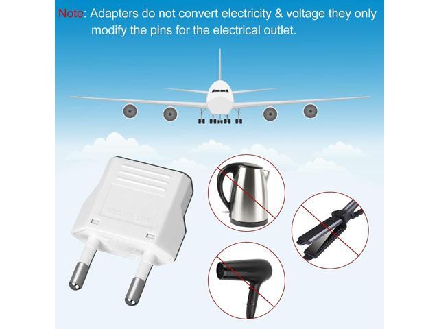 6 Pack US to Europe Plug Adapter - Type C European Travel Adapter, Wall Plug Power Converter for Europe (White)