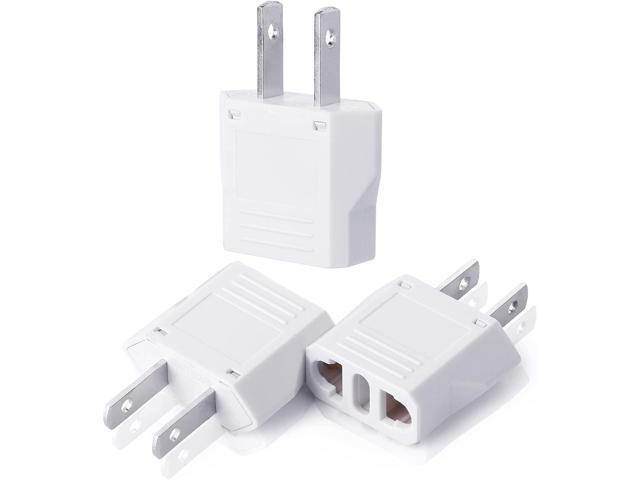 Bates- Europe to US Plug Adapter, 3 Pack, European to US Plug Adapter, EU to US Plug Adapter, Adapter Europe to USA, Plug Adapter European to...