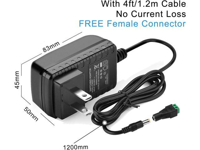 12V 2A Power Supply, AC 120V to DC12V 5.5x2.1mm Jack Converter, 12 Volt LED Driver 24W Adapter Transformer for Strip Lights, Surveillance Cameras,...