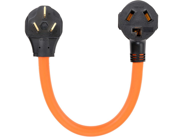 NEMA 10-50P Male to 10-30R Female Dryer Adapter Plug 1.5FT 3 Prong to 3 Prong Dryer Adapter Cord, 50 Amp to 30 Amp Socket for Old Style...