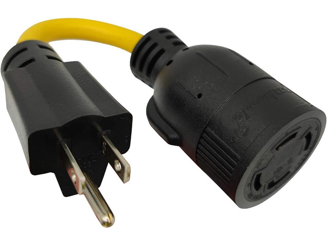 Parkworld Adapter Cord NEMA 5-15 Male Plug to Locking L14-30 Female Receptacle (8 inch)