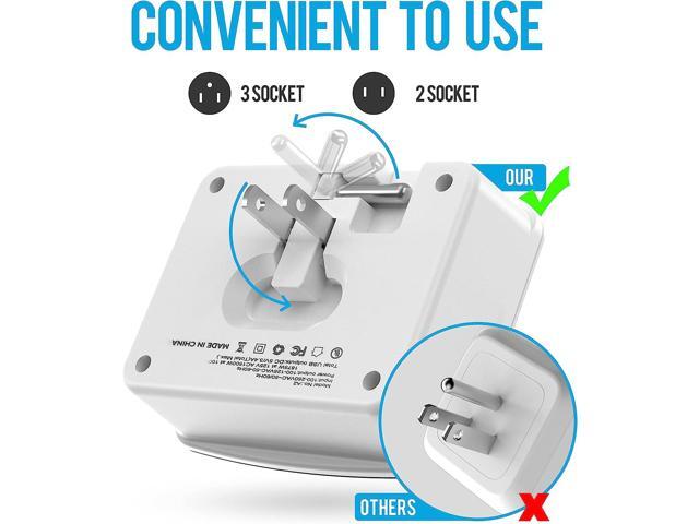 Cruise Power Strip Foldable Non Surge Protector with USB C Outlets 3.4A Total, Multi Plug Wall Socket, Cruise Essentials Accessories Must-Haves for...