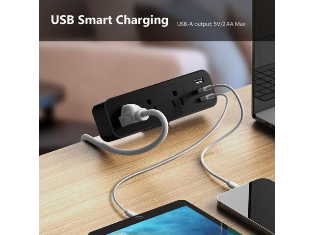 Desk Power Strip JSVER Desk Clamp Power Strip, Desk Mount USB Charging Power Station, Desk Multi-Outlets, 3 AC Outlets 6.5 ft Extension Cord...