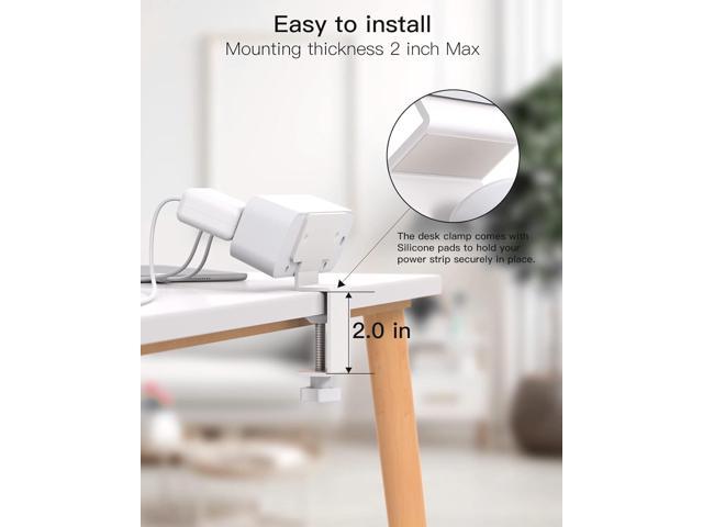 Desk Clamp Power Strip, 65W 10ft Extension Cord- 2 Outlets Desktop Power Strip with USB C 65W, USB A(QC 18W) Desktop Desk Clamp Power Station for...