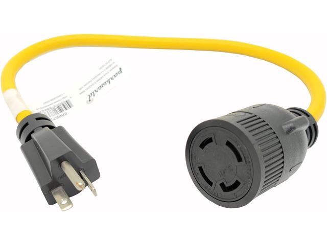 Parkworld 886672 Adapter Cord 5-20 Male Plug to Locking L14-30 Female Receptacle (2FT)