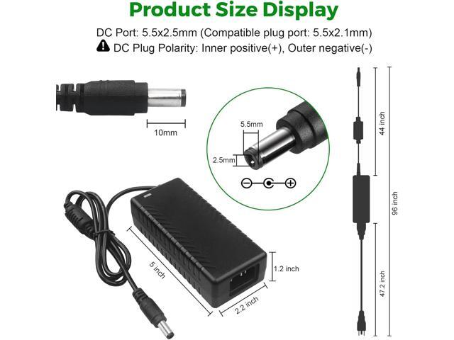 24V 3A 72W Power Supply Adapter AC 100-240V to DC 24 Volt 3 Amp Converter Transformer 5.5x2.5mm Plug for TS100 SH72 Mini Electric Soldering...