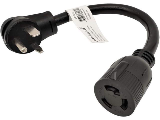 Parkworld 691821 Adapter Cord Welder 50 Amp 6-50P Male Right Angle to 30 Amp L6-30R Locking Connector Female (1FT)