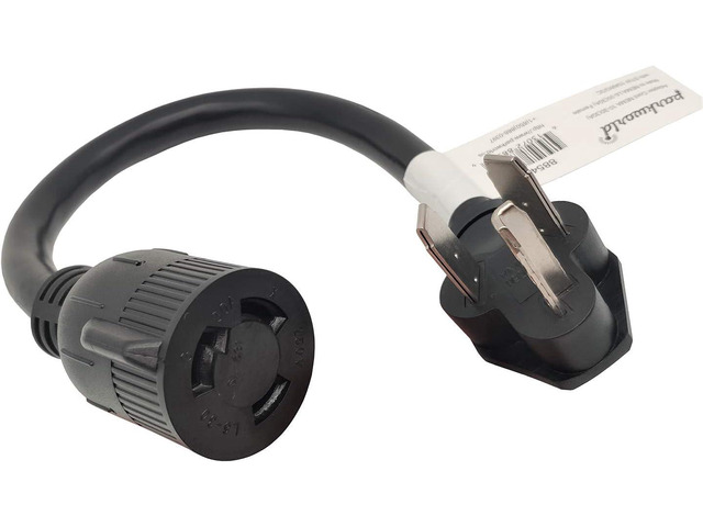 Parkworld 885439 Adapter Cord Dryer 3-Prong Male NEMA 10-30P to L6-30R Locking Female, 30A, 250V, 1.5FT (1.5 Feet)