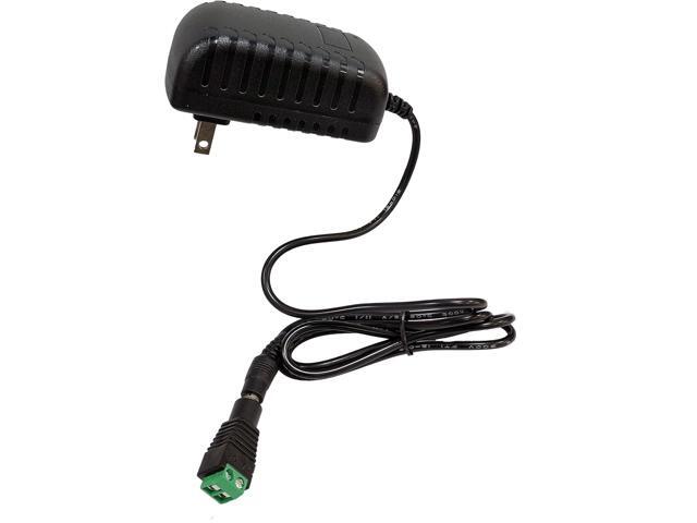 12 Volt 2A Power Adapter Supply, AC 100-240V to DC 12 V Power Supply Transformer Charger Wall Plug for DC12V Light Security CCTV Camera, Black,...