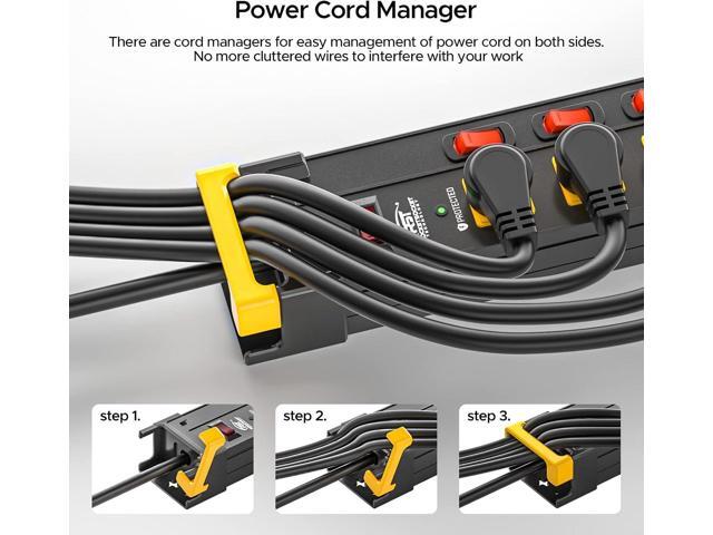 CRST 12 Outlets Long Power Strip, 9 FT Cord Metal Surge Protector Power Strip with Individual Switches, Wall Mount Power Strip with Cord Manager,...
