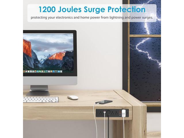 HHSOET 13 in 1 Recessed Power Strip Flat Plug, Fast Charging Furniture Outlet with USB, Conference Recessed Surge Protection Socket with 5 AC...