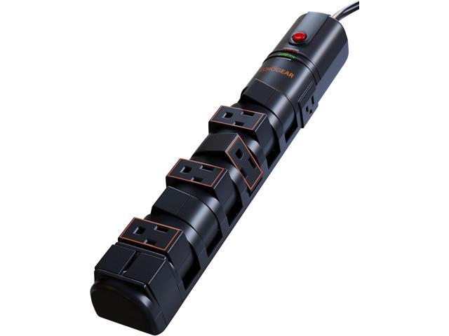 ECHOGEAR VoltSpin Surge Protector Power Strip with Rotating Outlets, Flat Plug, Long Cord, & Mounting Holes - Power Strip with Heavy Duty Surge...