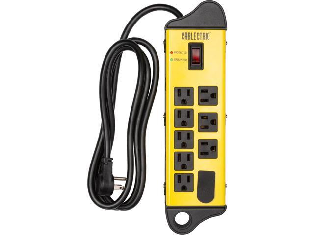 Heavy Duty Power Strip Surge Protector 8 Outlets with 6 ft Long Extension Cord 14 AWG, 15 Amp Metal Power Strip with 1350 Joules Surge for Workshop...