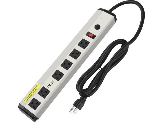 CCCEI Heavy Duty Power Strip Surge Protector 20 Amp, High Amp Industrial Shop Garage Metal Multiple Outlets, 6 FT 12 Gauge 5-15P Extension Cord 6...