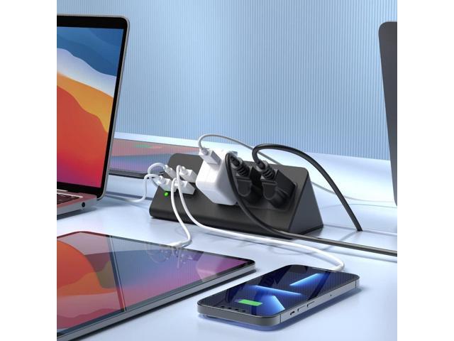 Nightstand Edge Mount Power Strip with USB-C Ports Tabletop Surge Protector Desk Clamp Power Sockets with 3 AC Outlets &4 Fast Charging USB Ports...