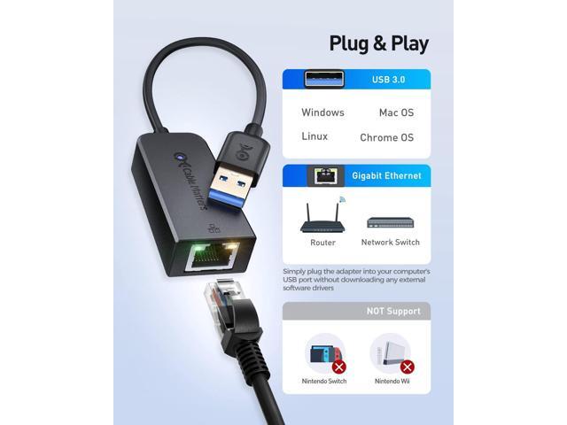 Cable Matters 2-Pack, Plug & Play USB to Ethernet Adapter with PXE, MAC Address Clone Support (USB 3.0 to Gigabit Ethernet, Ethernet to USB,...