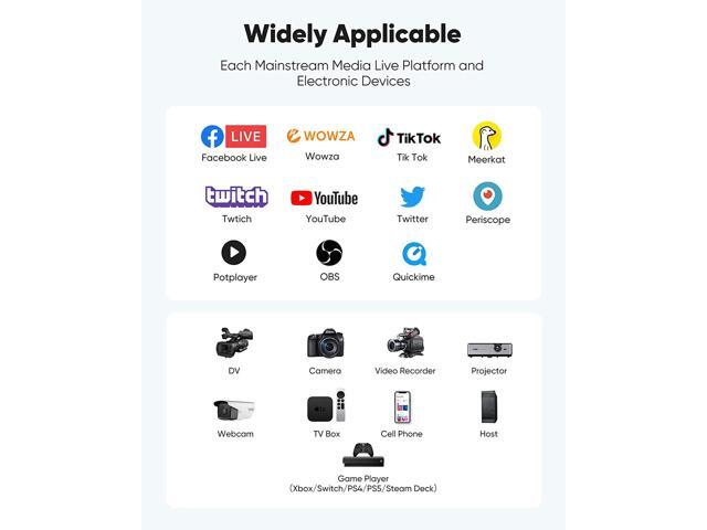 4K HDMI Video Capture Card, Highwings Cam Link HDMI to USB C/3.0 Video Record Capture Device 1080p 60FPS Audio Game Capture Adapter for Streaming...