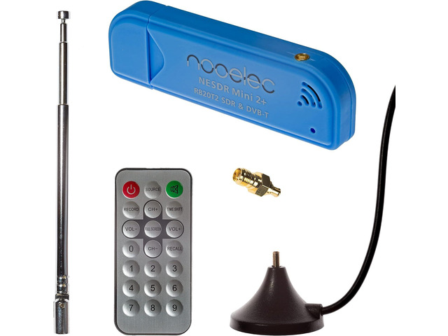 Nooelec NESDR Mini 2+ 0.5PPM TCXO RTL-SDR & ADS-B USB Receiver Set w/Antenna, Mount & Female SMA Adapter. RTL2832U & R820T2 Tuner. Low-Cost...