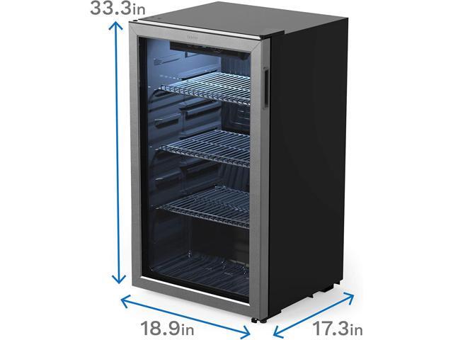 hOmeLabs Beverage Refrigerator and Cooler - 120 Can Mini Fridge with Glass Door for Soda Beer or Wine - Small Drink Dispenser Machine for Office or...