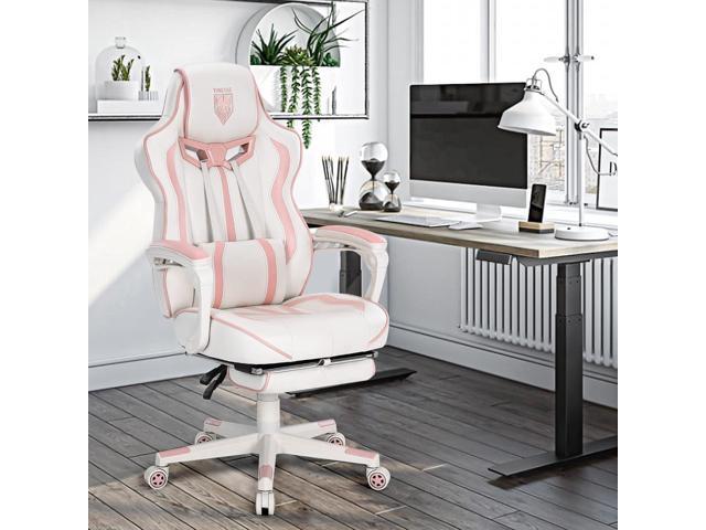 Vonesse Pink Gaming Chair PC Game Chair for Girls Racing Style Reclining Computer Chair with Footrest Office Ergonomic Gaming Computer Chair with...