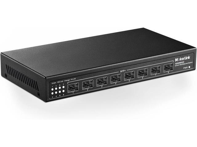MokerLink 8 Port 10Gbps SFP+ Switch, Support 1G SFP and 10G SFP+, 160Gbps Bandwidth, Fanless Unmanaged Plug and Play Ethernet Switch, Welcome to.