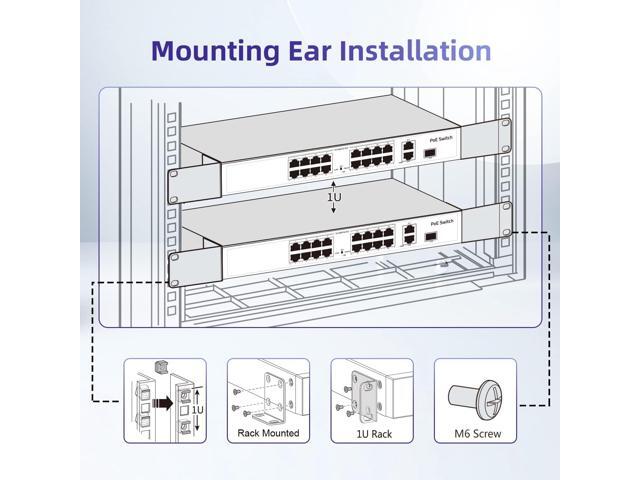 Rack Mount Kit 19' Large Switch Rack Ears Compatible for Cisco Small Business Series (18-50 Port Models) RM-300-19
