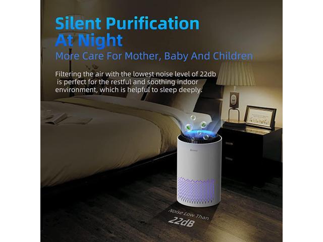 AROEVE Air Purifiers for Home, HEPA Air Purifiers Air Cleaner For Smoke Pollen Dander Hair Smell Portable Air Purifier with Sleep Mode Speed...