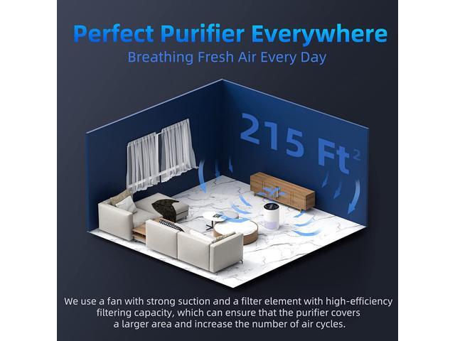 AROEVE Air Purifiers for Home, HEPA Air Purifiers Air Cleaner For Smoke Pollen Dander Hair Smell Portable Air Purifier with Sleep Mode Speed...