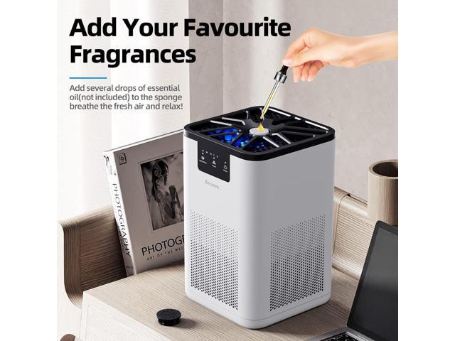 AROEVE Air Purifiers for Bedroom HEPA Air Purifier With Aromatherapy Function For Pet Smoke Pollen Dander Hair Smell 20dB Air Cleaner For Bedroom...