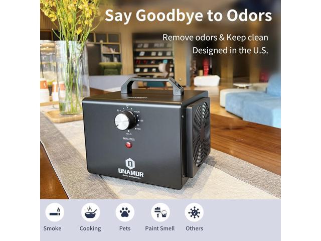 ONAMOR Ozone Generator 12000mg/h - Ozone Machine Ionizer & O3 Deodorizer for Home, Basement, Smoke, and Pet Room. (Eliminating Odors Area up to...