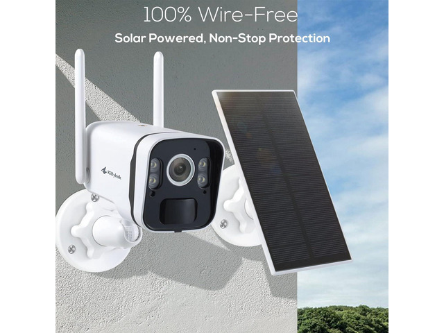 Kittyhok 2K Solar Security Camera Outdoor 4MP FHD Wireless Security Camera, Solar Battery Powered, Smart Detection, Night Vision, and...