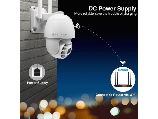 360° View Pan/Tilt/Digital Zoom 3MP WiFi Security Camera Outdoor, Motion Detection, Humanoid Tracking, Floodlight & Siren Alarm, Color Night Vision,...