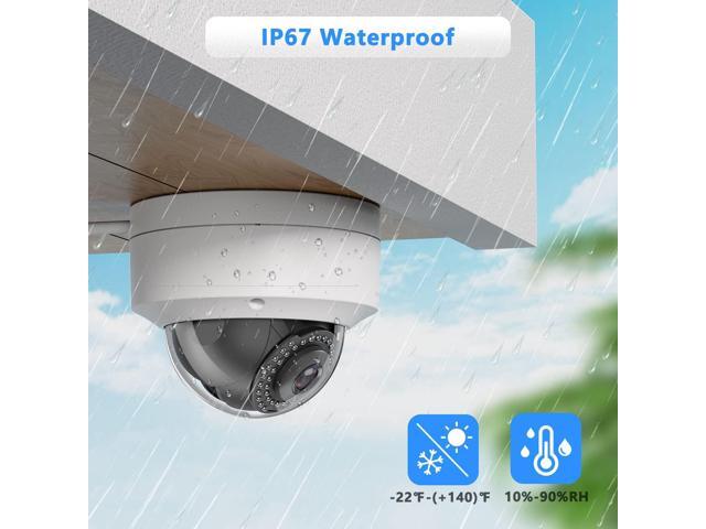 Real HD 6MP PoE IP Vandal Dome Security Camera Outdoor, 2.8mm Wide Angle, H.265, IP67 IK10, Support Firmware Upgrade, Compatible with NVR, Blue...